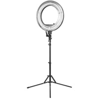 Lampa pierścieniowa Ring light 18' 55W fluorescent czarna + statyw