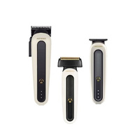 Zestaw fryzjerski WHITE  Maszynka fryzjerska bezprzewodowa BROOKLYN +Trymer  BROONX + Golarka QUEENS WHITE