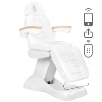 FOTEL KOSMETYCZNY ELEKTR. LUX BIAŁY STEROWANY TELEFONEM I BEZPRZEWODOWYM PILOTEM