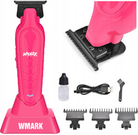 WMARK NG-339P Barber Profesjonalny trymer do włosów i brody ostrza DLC - kolor różowy