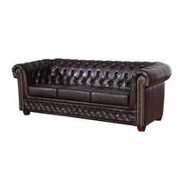 Sofa trzyosobowa Chesterfield pikowana