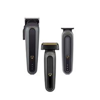 Zestaw fryzjerski GRAPHITe  Maszynka fryzjerska bezprzewodowa BROOKLYN + Trymer  BROONX +  Golarka QUEENS BLACK