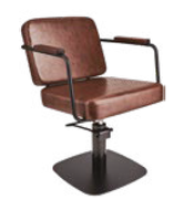 Fotel Fryzjerski ENZO Ayala 48H baza kwadrat czarna, brązowy NOWOŚĆ