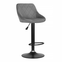 Hoker krzesło barowe pikowane obrotowe regulowane szare
