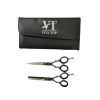 Zestaw nożyczek VIVA TOP ERGO LINE nożyczki 5"+ degażówki 5,5"+ etui black 2 poz